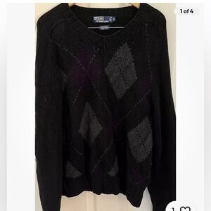 Polo Ralph Lauren Hand Knit Men’s Argyle Pattern Sweater Size XL